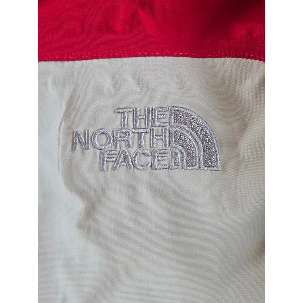 The North Face HyVent Jacket Mens Medium Cream Red Black Colorblock Ski Shell
